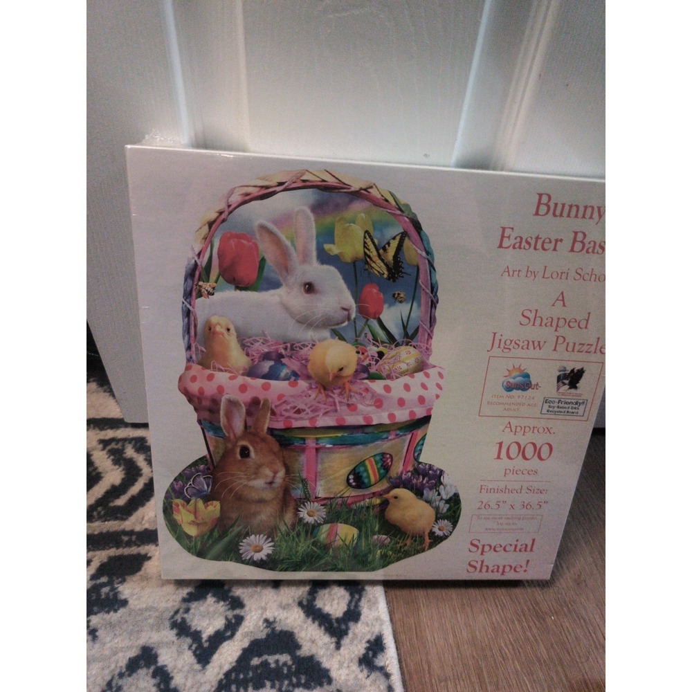 Bunnys Easter Basket Jigsaw Puzzle 1000 Pieces Special Shape 26.5" x 36.5" *NISB - Picture 3 of 5